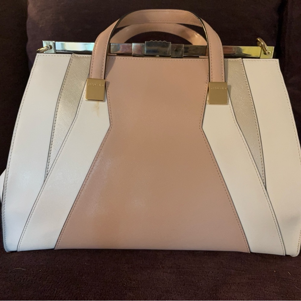 Elegant Blush and White convertible Satchel